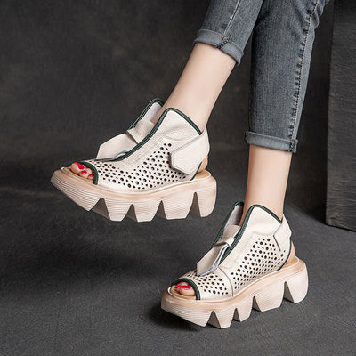 Zhongbang Velcro Platform Sandals