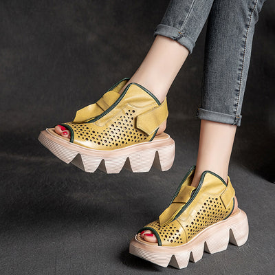 Zhongbang Velcro Platform Sandals