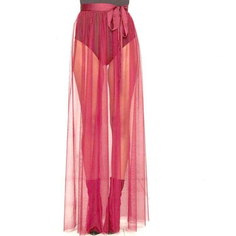 Waist Tie Mesh Beach Cover-up Dress