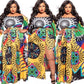 African Floral Dress for Bigger Girls (L to 4XL)