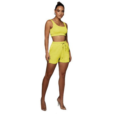 Tank Top & Shorts Two Piece Sweatshirt Set