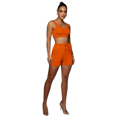 Tank Top & Shorts Two Piece Sweatshirt Set