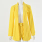 Blazer Top Short Pants with Matching Belt Suit Set