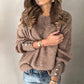 Long Sleeve Round Neck Button Knit Shirt