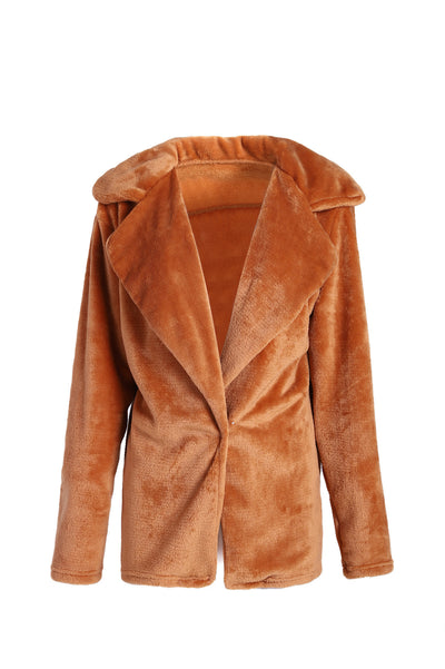 Plush Big Lapel Sexy Slim Fit Jacket