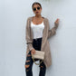 Long Loose Fitted Knitted Sweater with Pockets