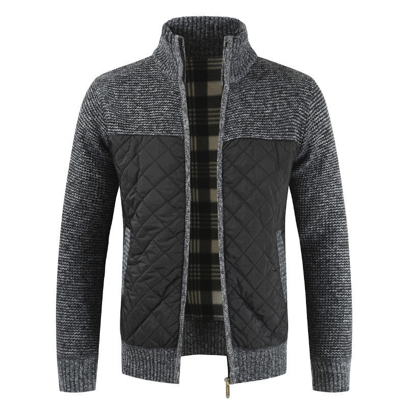 Velvet Padded  Knitted Cardigan Jacket