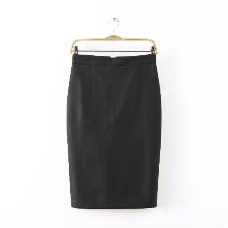 Faux Leather High Waist Skirt