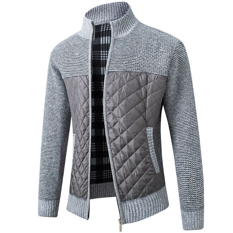 Velvet Padded  Knitted Cardigan Jacket