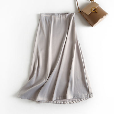 Long Golden Satin Skirt