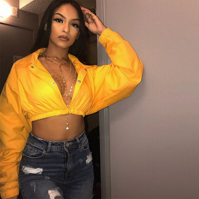 Yellow Cardi-Crop Jacket
