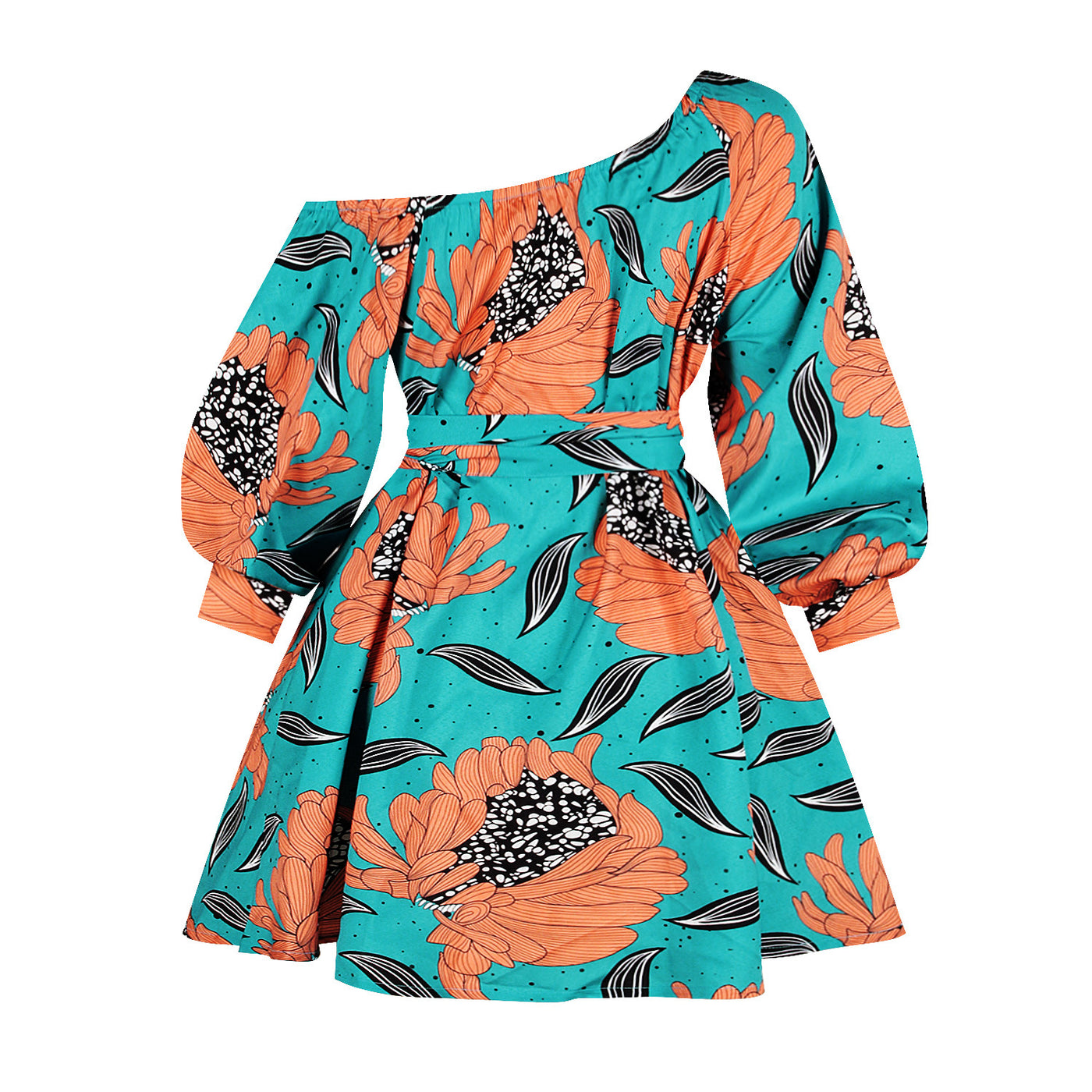 African Print Loose Waist Skirt