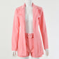 Blazer Top Short Pants with Matching Belt Suit Set