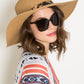 Justin Taylor Printed Belt Sunhat in Beige