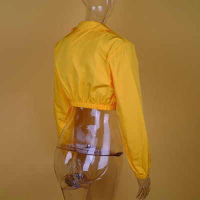 Yellow Cardi-Crop Jacket