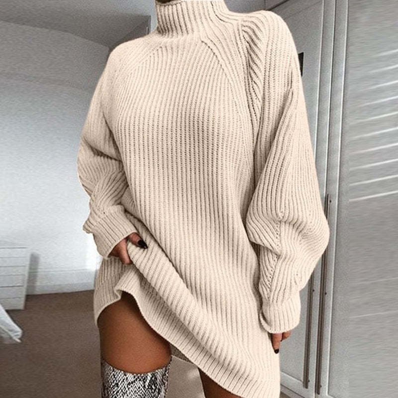 Long Turtle Neck Sweater Dress