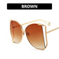 Classy Metal Frame Cutout Sunglasses