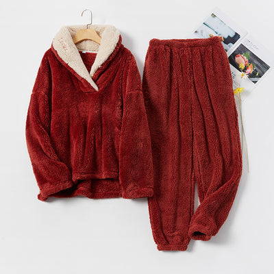 Coral Fleece Unisex Pajamas Set