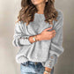 Long Sleeve Round Neck Button Knit Shirt