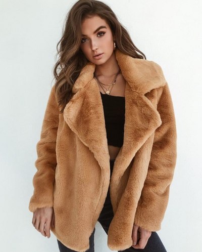 Plush Big Lapel Sexy Slim Fit Jacket
