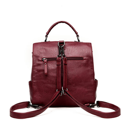 Faux Leather Multi Use Backpack/Handbag