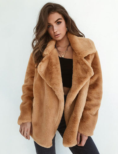 Plush Big Lapel Sexy Slim Fit Jacket