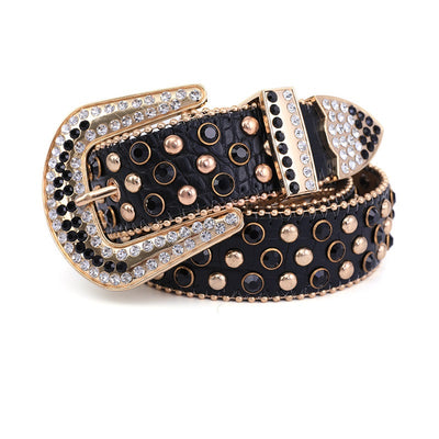 Diamond Bling Leather Belt