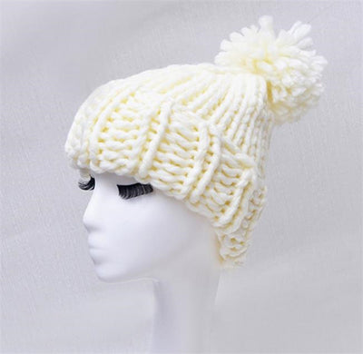 Knitted Hat with Pompon