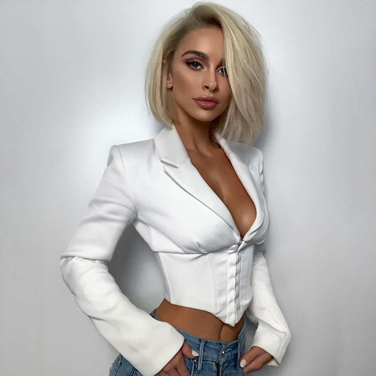 White Cardigan Blazer