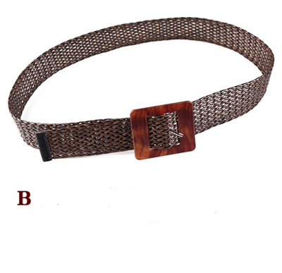 Hemp Weaved Rope Belts w/Wood Buckles