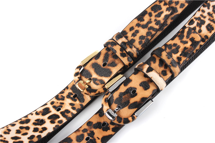 Leopard Print Leather Belt