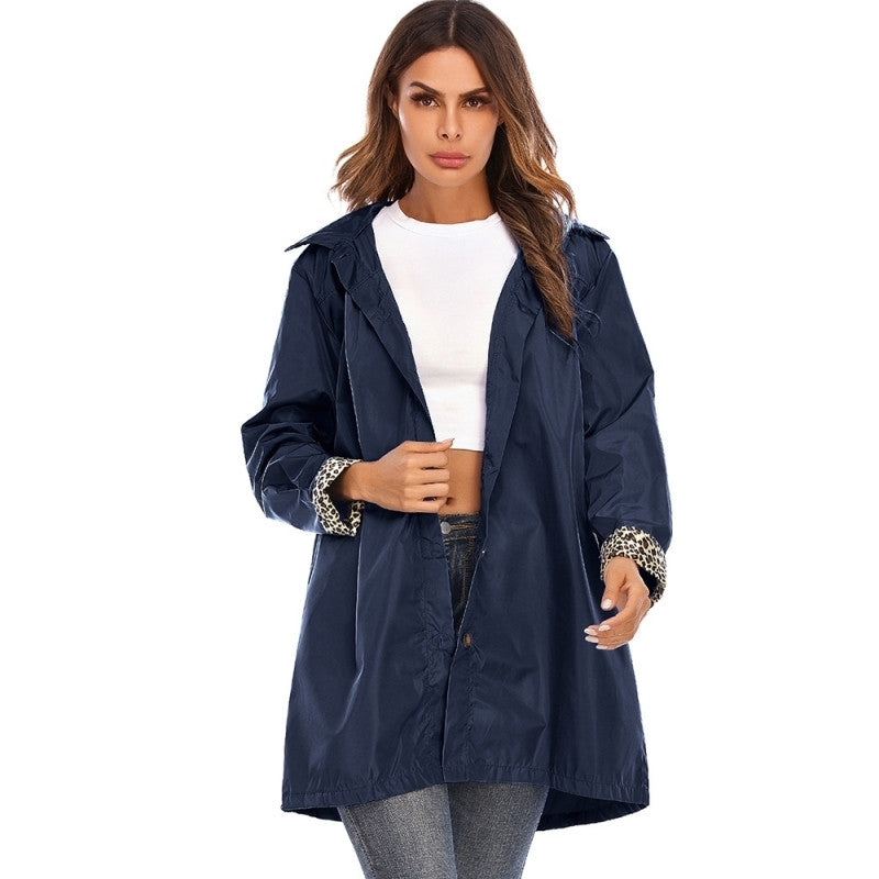 Loose Fitting Short Trench Coat with Hood
