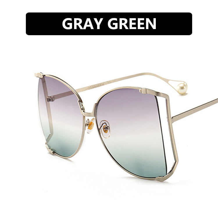 Classy Metal Frame Cutout Sunglasses
