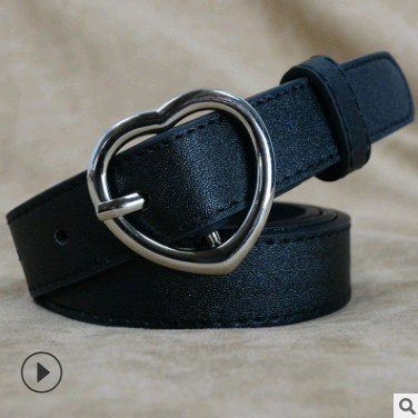 Love Buckle Leather Belt