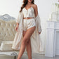 Satin V-Neck Cami, Shorts, and Belted Robe Pajama Set