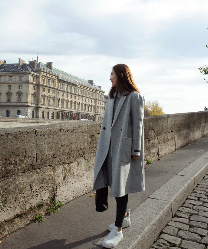 Loose Mid-length Woolen Coat