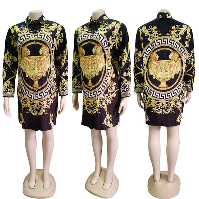 Golden Lion Royale Short Dress (up to 3XL)