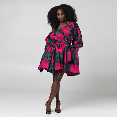 African Print Loose Waist Skirt