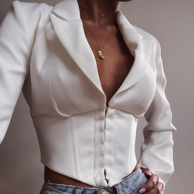 White Cardigan Blazer