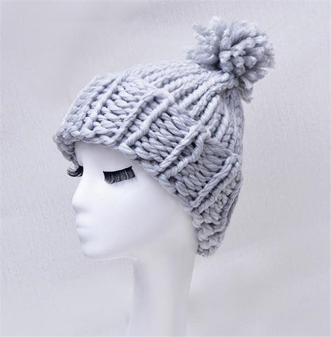 Knitted Hat with Pompon