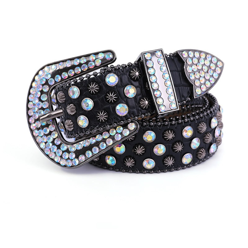 Diamond Bling Leather Belt