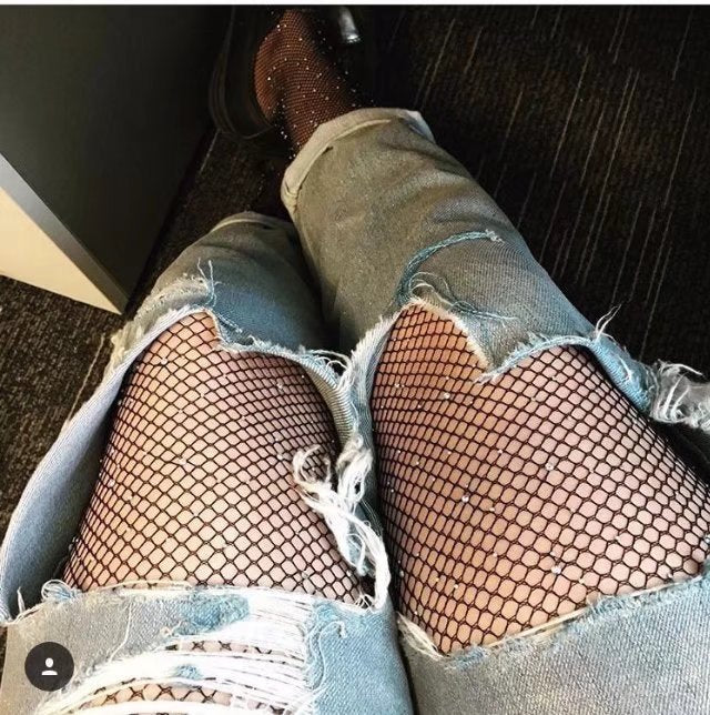Nightclub Style Shiny Fishnet Socks