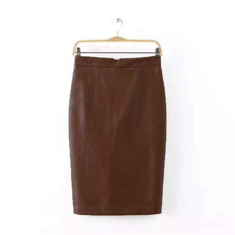 Faux Leather High Waist Skirt