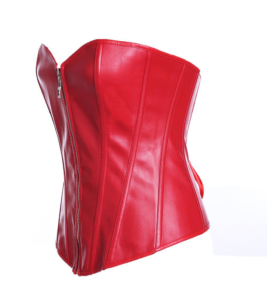 PU Leather Court Zip-up Bodice