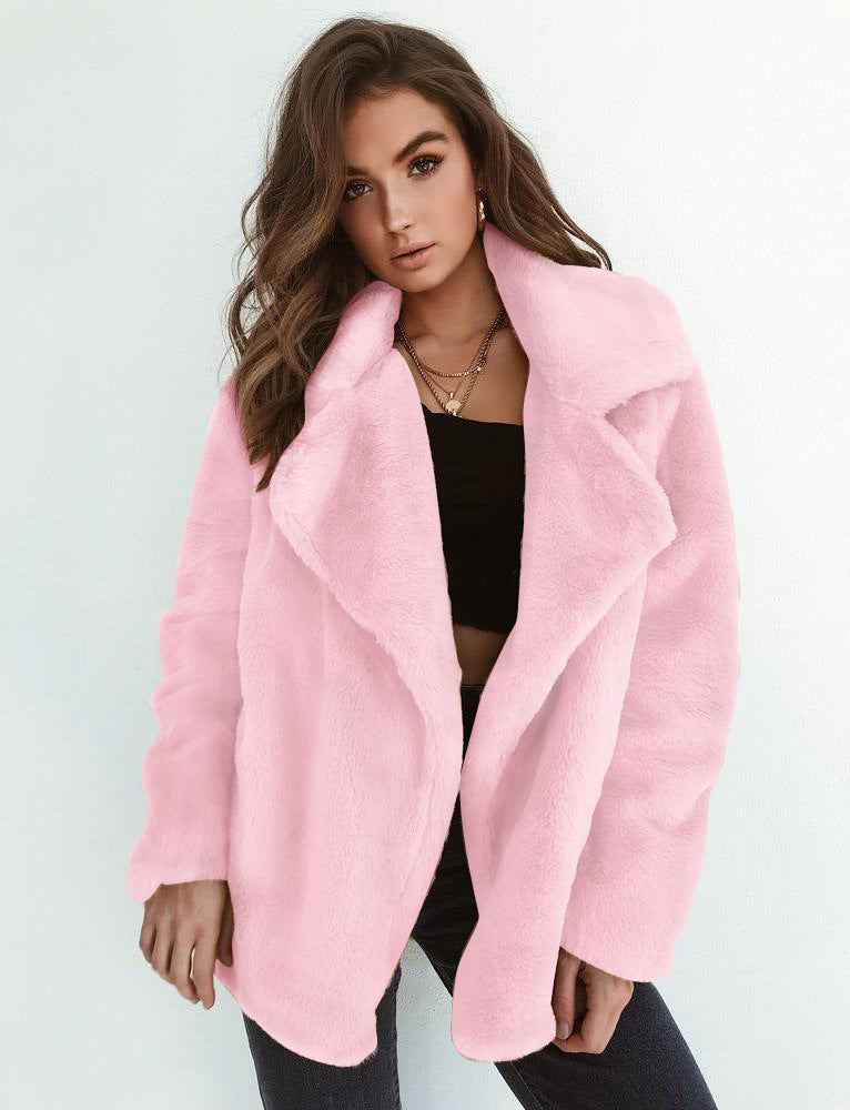 Plush Big Lapel Sexy Slim Fit Jacket