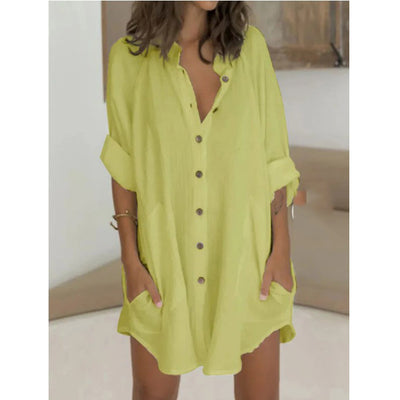 Loose Fitting Long Cardigan w/Low Pockets