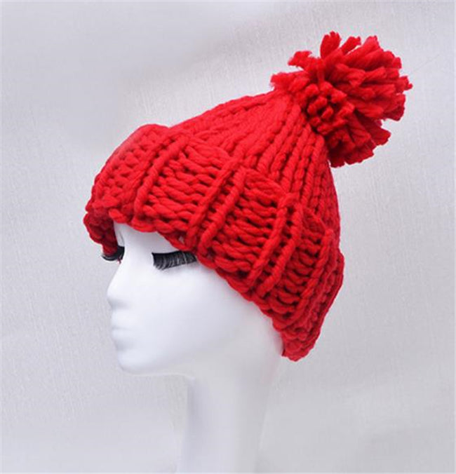 Knitted Hat with Pompon