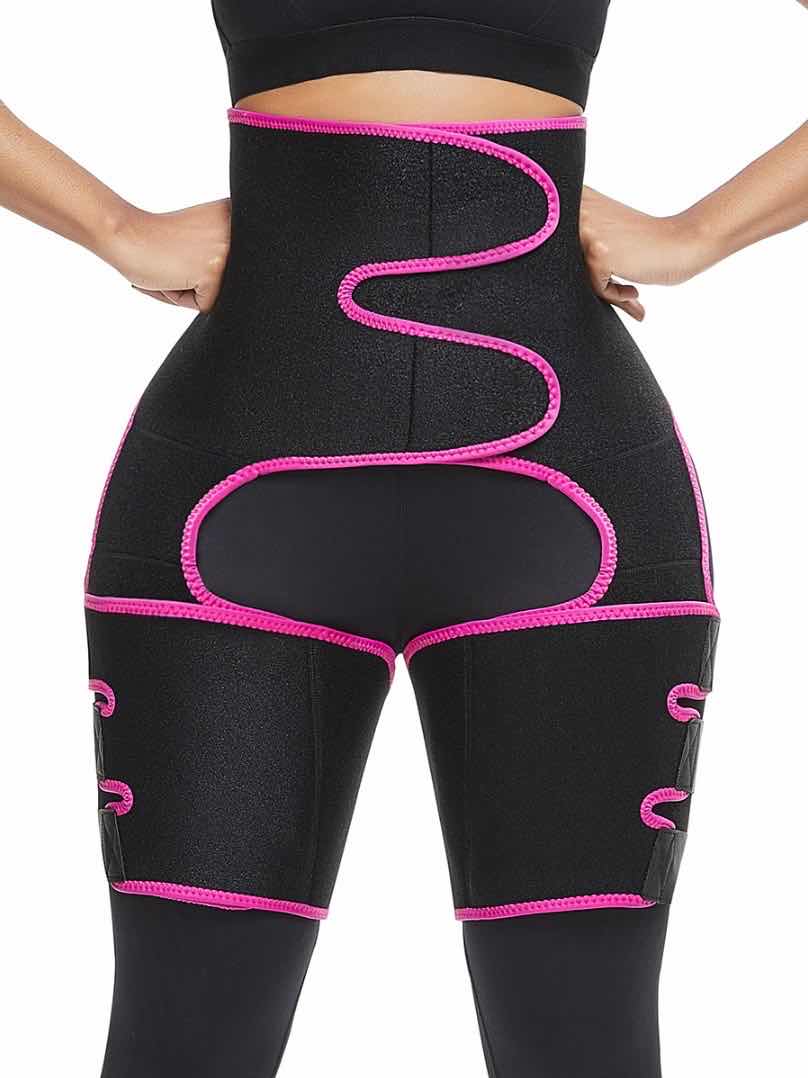 Waist Belt plus Leg Strap Adjustable One-piece Sports Girdle  (up to 3XL)