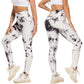 Tie-Dye Jacquard Bubble Yoga/Workout Pants (up to 3XXL)