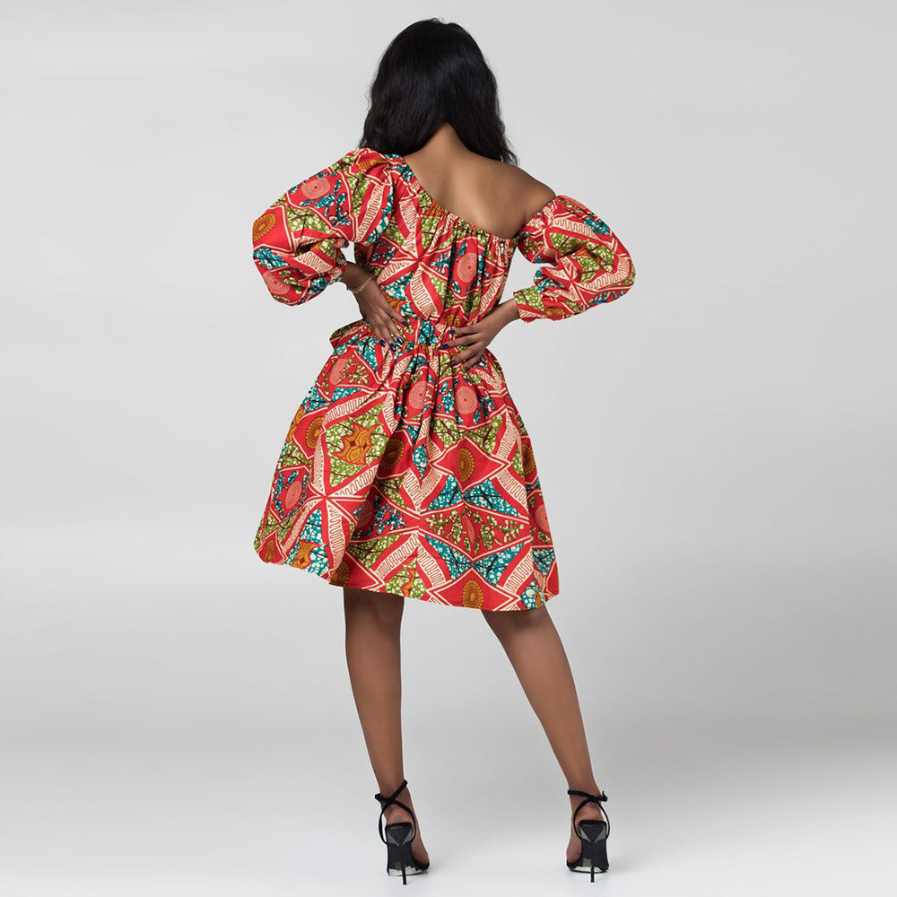 African Print Loose Waist Skirt